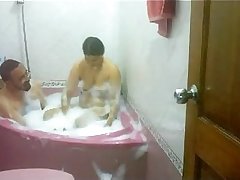indian couple taking bath soaping each other bhabhi fucked hard
